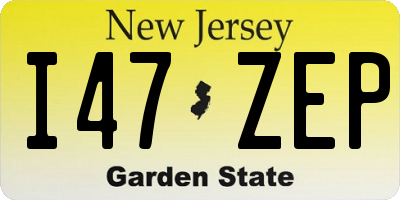 NJ license plate I47ZEP