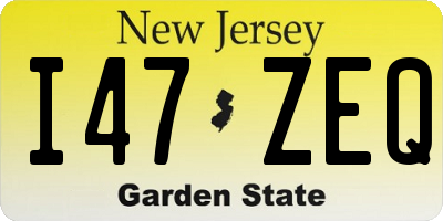 NJ license plate I47ZEQ