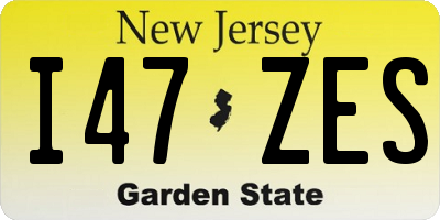 NJ license plate I47ZES