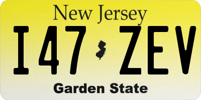 NJ license plate I47ZEV