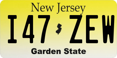 NJ license plate I47ZEW