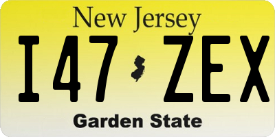 NJ license plate I47ZEX