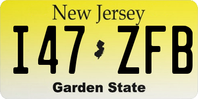 NJ license plate I47ZFB