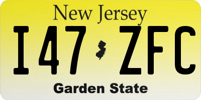 NJ license plate I47ZFC
