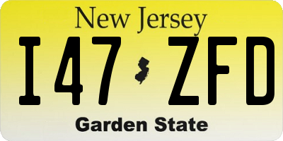 NJ license plate I47ZFD