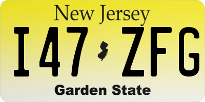 NJ license plate I47ZFG