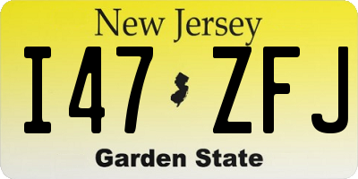 NJ license plate I47ZFJ