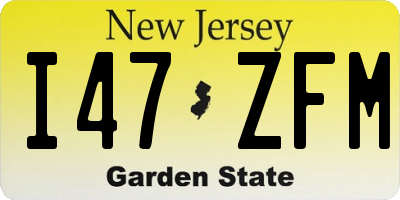 NJ license plate I47ZFM