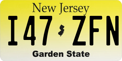 NJ license plate I47ZFN