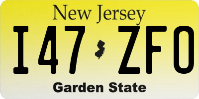 NJ license plate I47ZFO