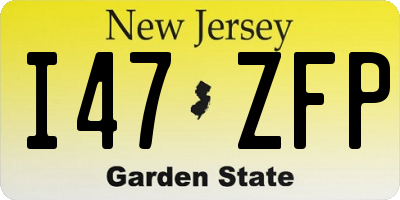 NJ license plate I47ZFP
