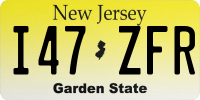 NJ license plate I47ZFR