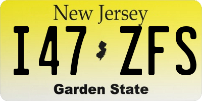 NJ license plate I47ZFS