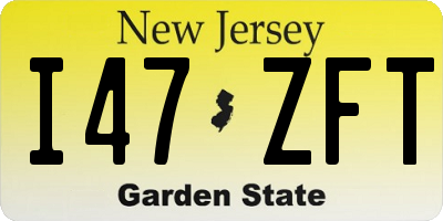 NJ license plate I47ZFT