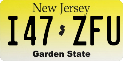 NJ license plate I47ZFU