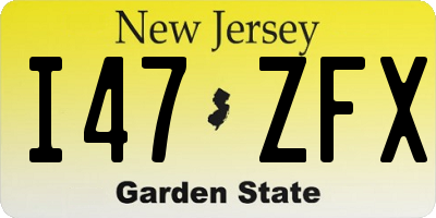 NJ license plate I47ZFX