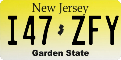 NJ license plate I47ZFY