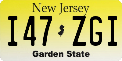 NJ license plate I47ZGI