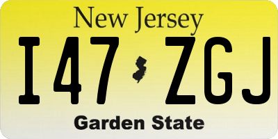 NJ license plate I47ZGJ