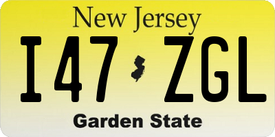 NJ license plate I47ZGL