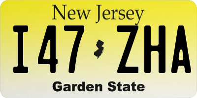 NJ license plate I47ZHA