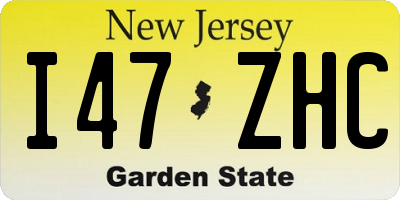 NJ license plate I47ZHC