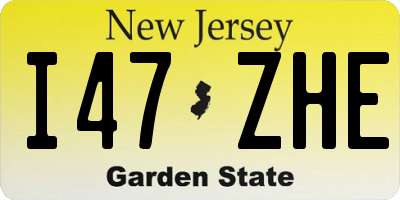 NJ license plate I47ZHE