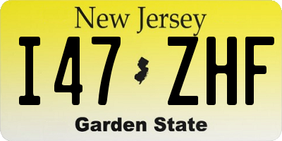 NJ license plate I47ZHF