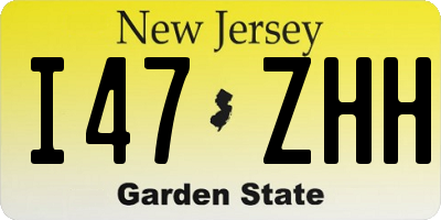 NJ license plate I47ZHH