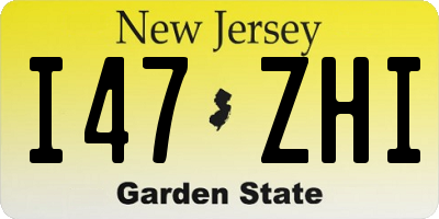 NJ license plate I47ZHI