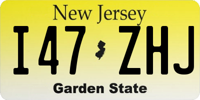 NJ license plate I47ZHJ