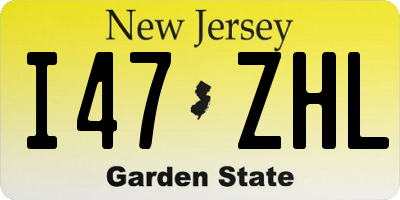 NJ license plate I47ZHL