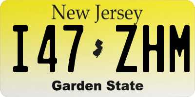 NJ license plate I47ZHM