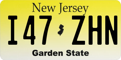 NJ license plate I47ZHN