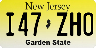 NJ license plate I47ZHO