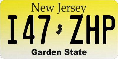 NJ license plate I47ZHP