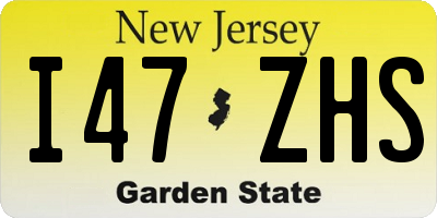 NJ license plate I47ZHS