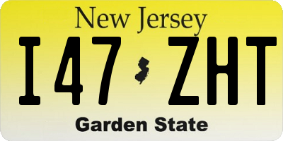 NJ license plate I47ZHT