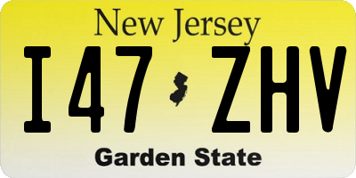 NJ license plate I47ZHV