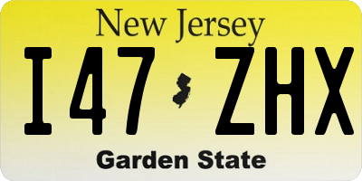 NJ license plate I47ZHX