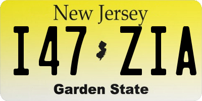 NJ license plate I47ZIA