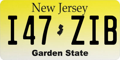 NJ license plate I47ZIB