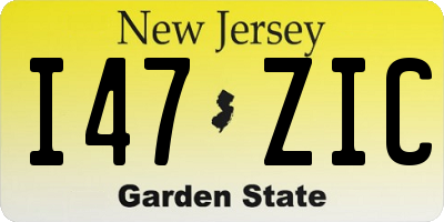 NJ license plate I47ZIC