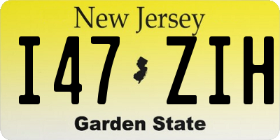 NJ license plate I47ZIH