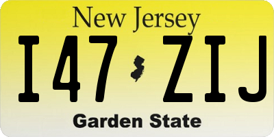 NJ license plate I47ZIJ