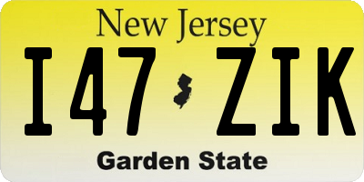NJ license plate I47ZIK