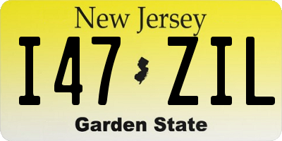 NJ license plate I47ZIL