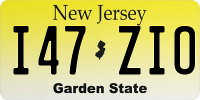 NJ license plate I47ZIO