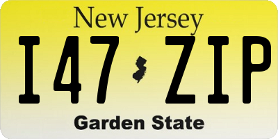 NJ license plate I47ZIP