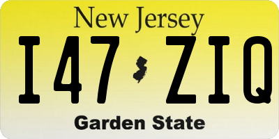 NJ license plate I47ZIQ